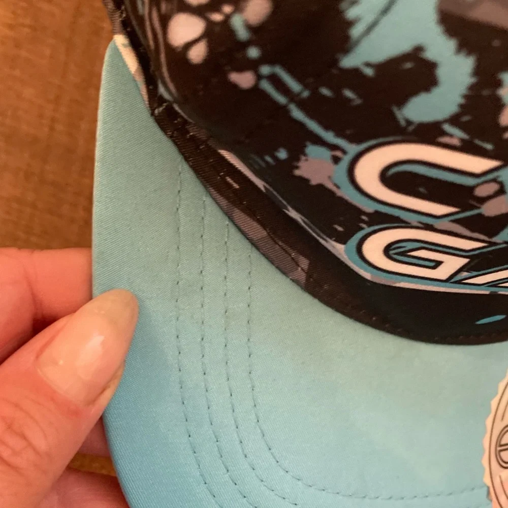 Kids ‘Cyber Gamer’ Snapback Cap in Black and Light Blue NWOT